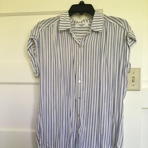 CJLA cap sleeve button down blouse